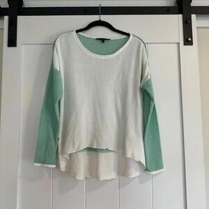 GENERATION LOVE Green and Cream Open Knit Sweater Size XS/S